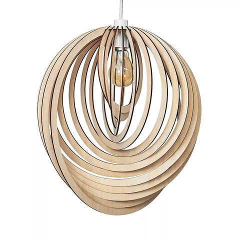 Modern droplet wooden spiral light shade
