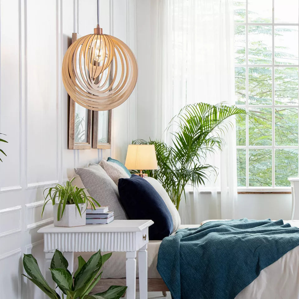 Unique wooden ceiling light for home
