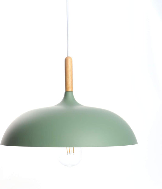 Industrial pendant light fixture in a contemporary bar setting.

