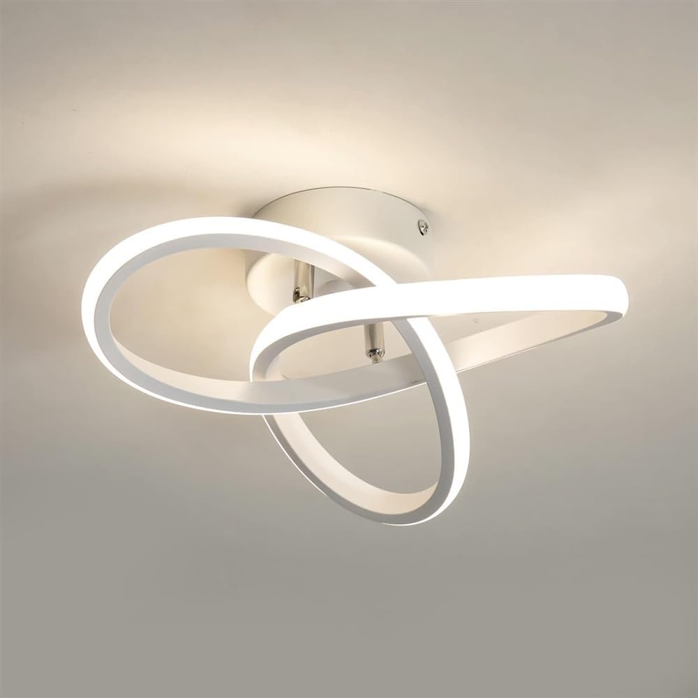Modern LED Ceiling Light,Round Geometry Ceiling Lamp,Chic Chandelier 6000K for Hallway,Living Room,Bedroom 18W Dia 24CM