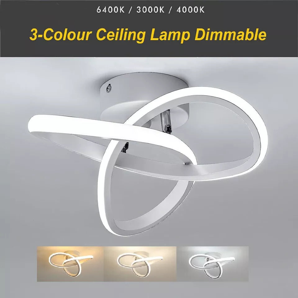 Modern LED Ceiling Light,Round Geometry Ceiling Lamp,Chic Chandelier 6000K for Hallway,Living Room,Bedroom 18W Dia 24CM
