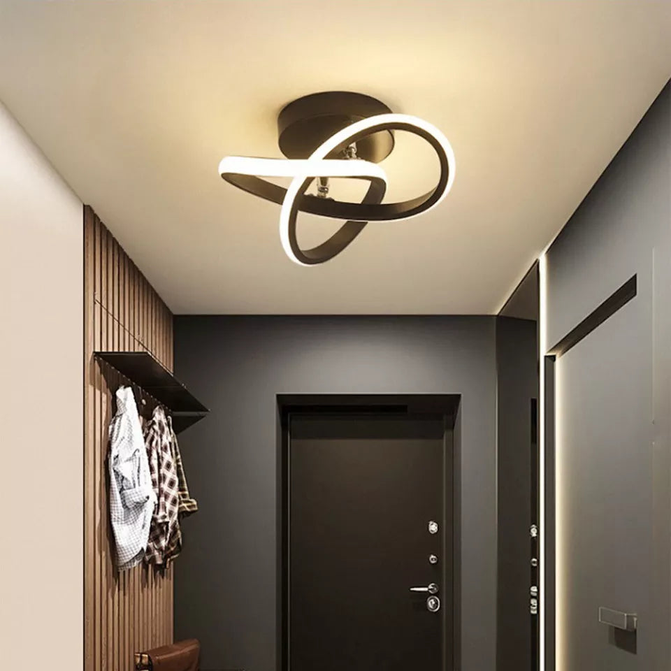 Modern LED Ceiling Light,Round Geometry Ceiling Lamp,Chic Chandelier 6000K for Hallway,Living Room,Bedroom 18W Dia 24CM