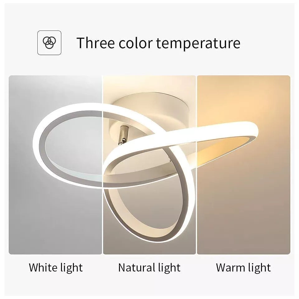 Modern LED Ceiling Light,Round Geometry Ceiling Lamp,Chic Chandelier 6000K for Hallway,Living Room,Bedroom 18W Dia 24CM