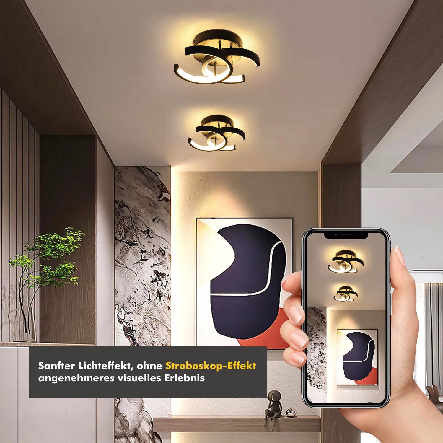 Modern 18W Black Dimmable LED Ceiling Light in UK - Shop Now!