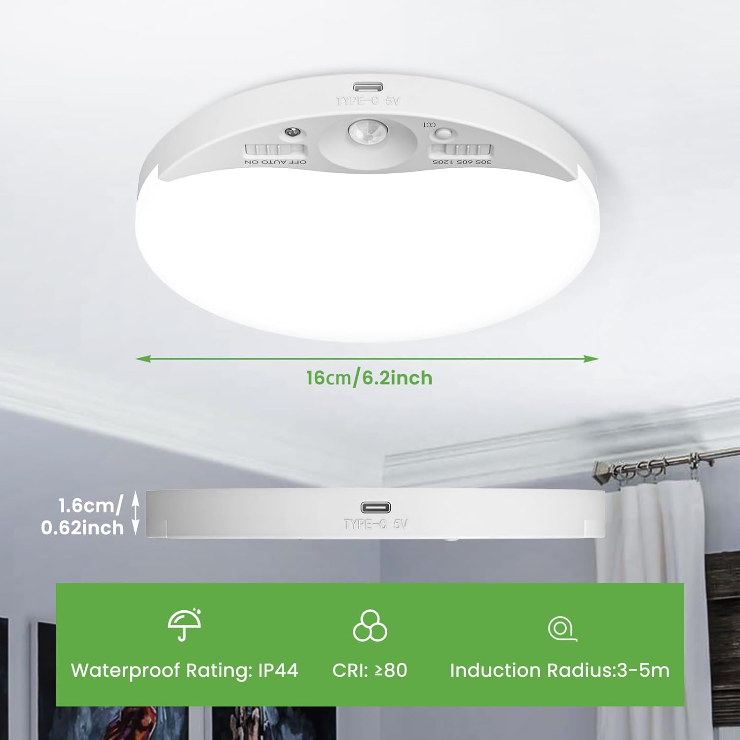 Modern Dimmable Motion Sensor LED Ceiling Light in UK - Shop Now!