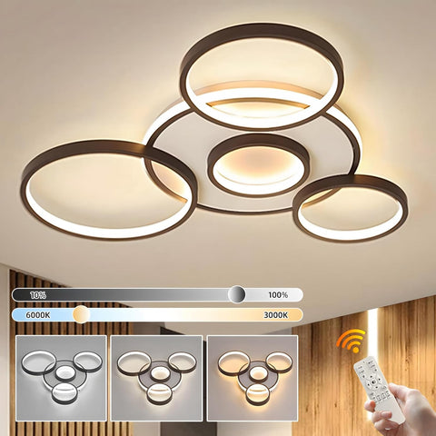 Modern LED ceiling light 5 ring design