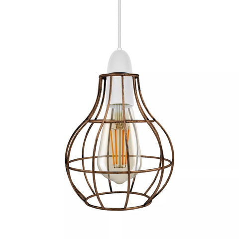 White modern retro ceiling pendant light shade in a minimalist kitchen

