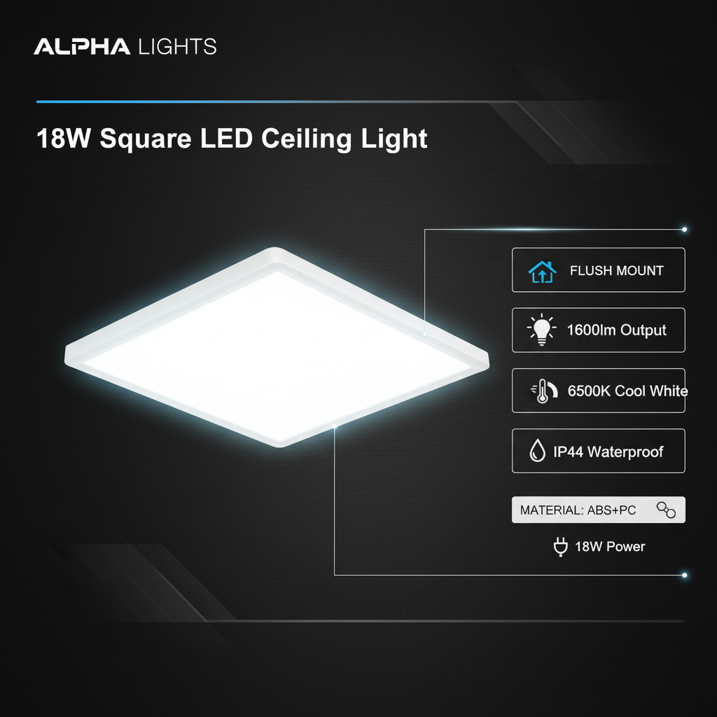 Modern Square LED Ceiling Fixture – Slim 2.3cm Profile