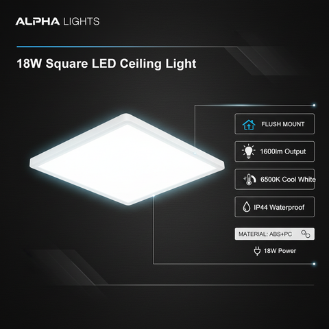 Modern Square LED Ceiling Fixture – Slim 2.3cm Profile