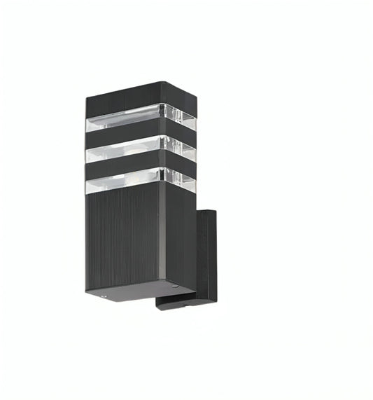 Modern Square LED Up/Down Wall Light, Waterproof Garden Sconce for Indoor and Outdoor Use, E27 Base