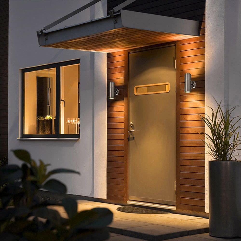 Modern Stainless Steel Up Down Double Wall Spot Light IP65 Outdoor - thelights4u.com
thelights4u,up/down light, wall light, double wall spot light, stainless steel wall light