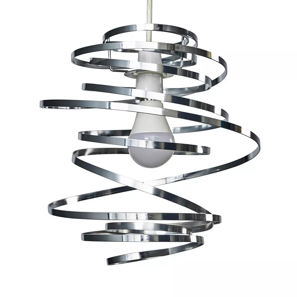 White ceiling light shade with artistic curved detailing