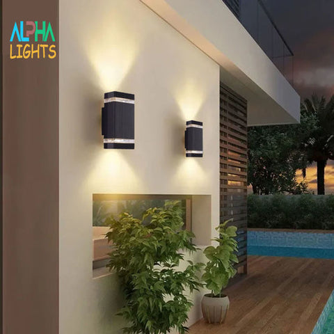 Waterproof IP65-rated wall light working in the rain