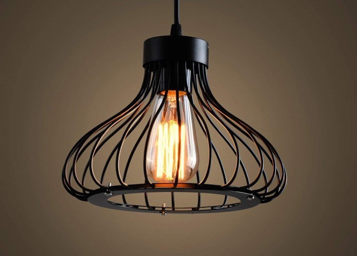 Alpha Lights vintage cage pendant hanging


