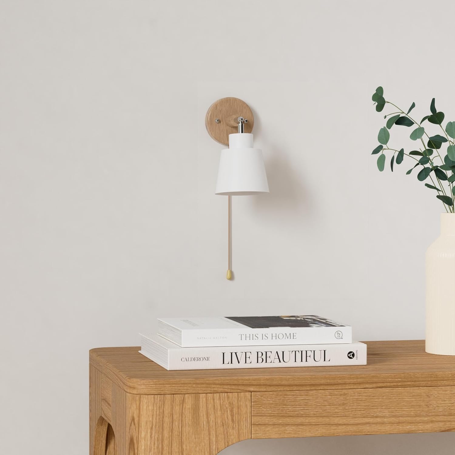 Industrial-style metal wall lamp enhancing a modern bedroom decor
