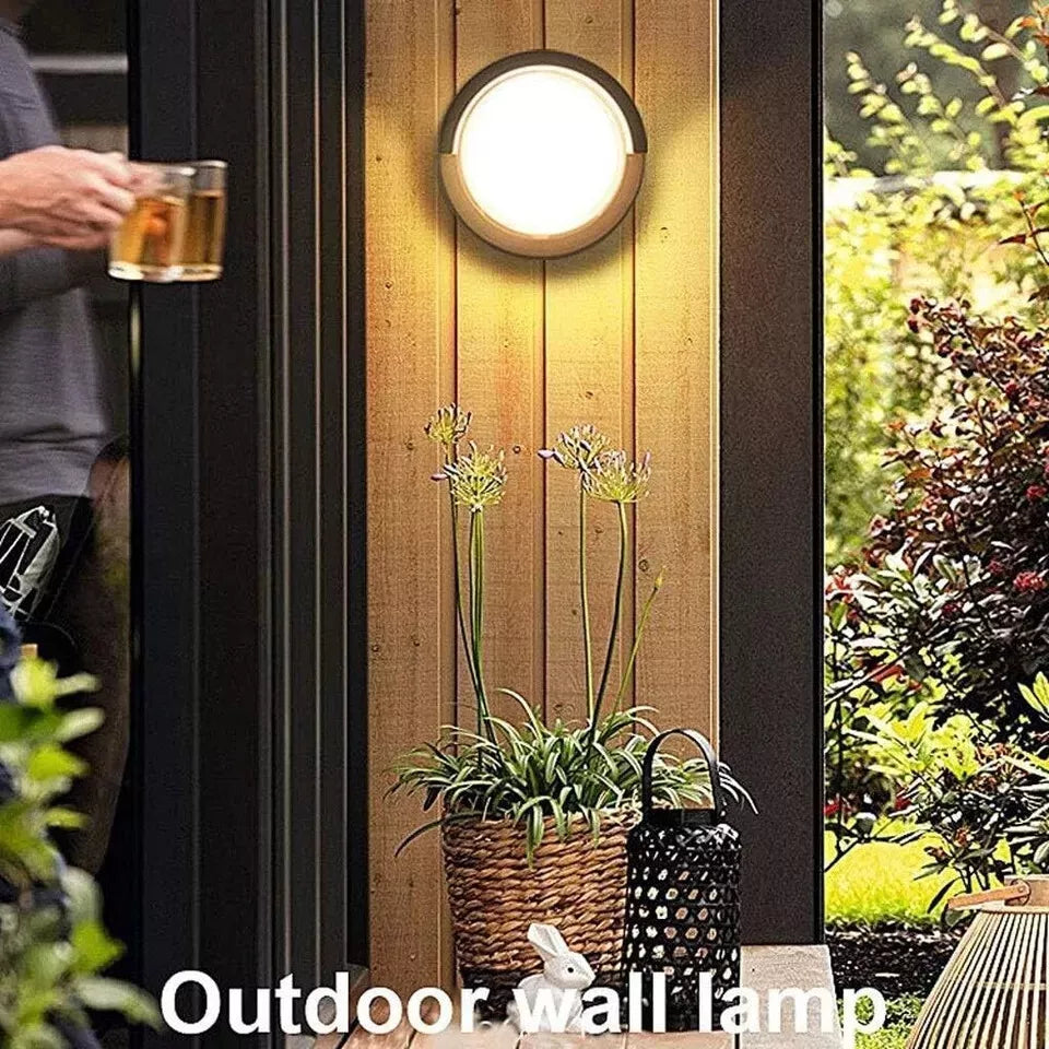  Weatherproof LED wall lamp mounted near a home entrance for added security