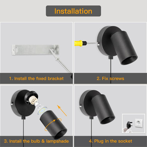 Modern bedroom plug-in wall sconce

