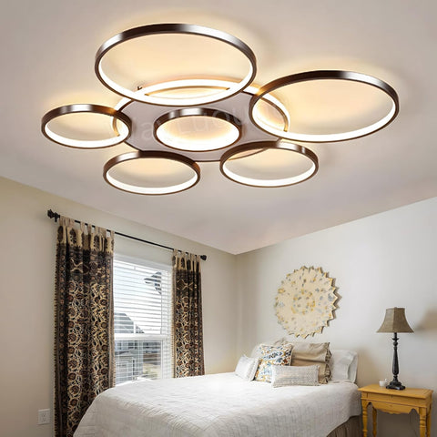 Modern ceiling light fixture in a bedroom setting