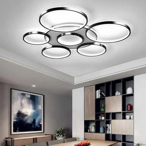 Modern ceiling light fixture in a living room setting