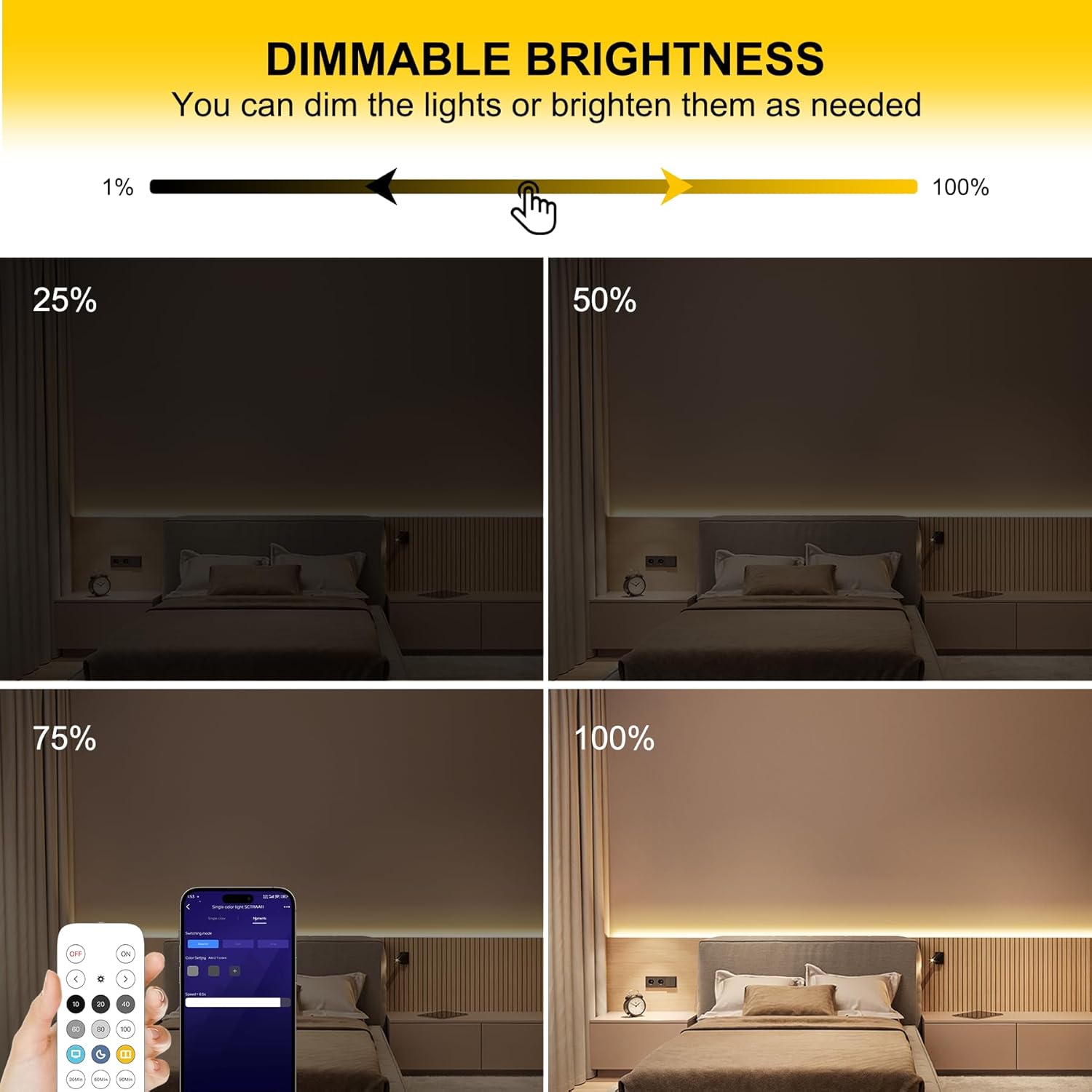 Modern interior design with flexible COB LED strip light highlighting features.