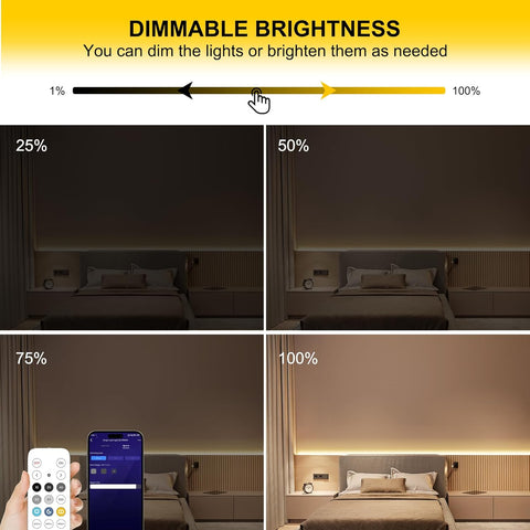 Modern interior design with flexible COB LED strip light highlighting features.
