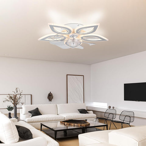 Modern living room with a ceiling light fixture