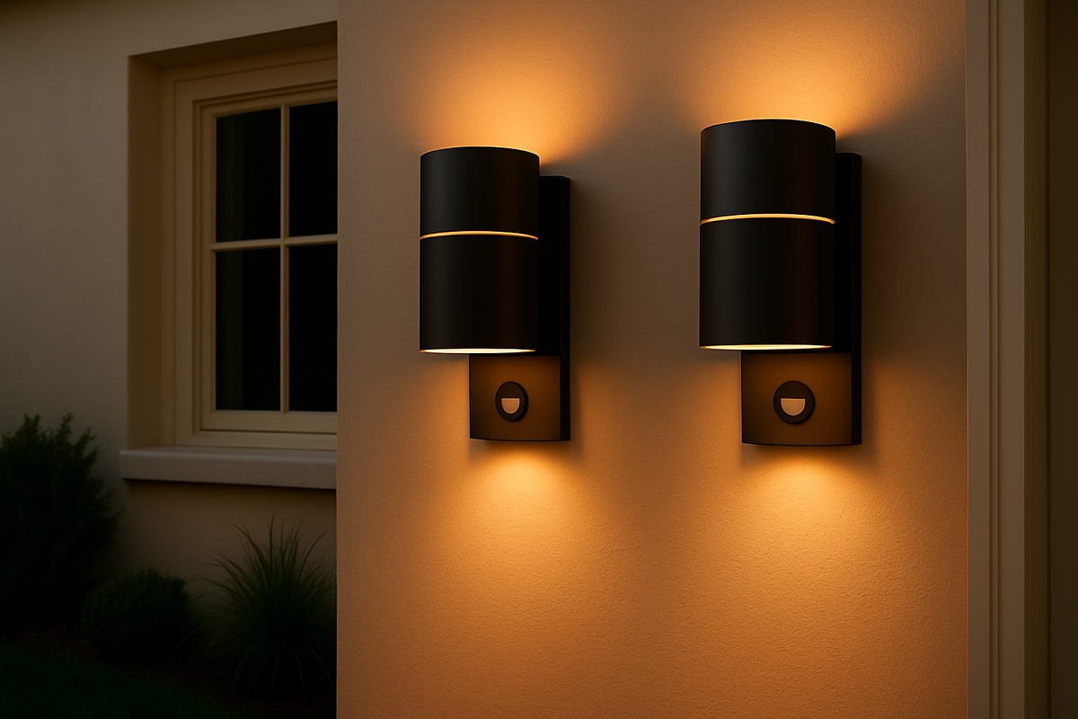 Modern outdoor wall light with PIR sensor