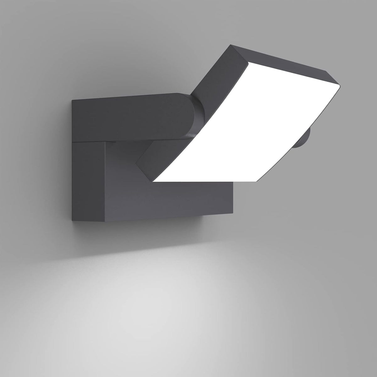 Modern wall-mounted light fixture on a gray background