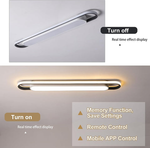 Modern wall-mounted light fixture with control options on a gray background