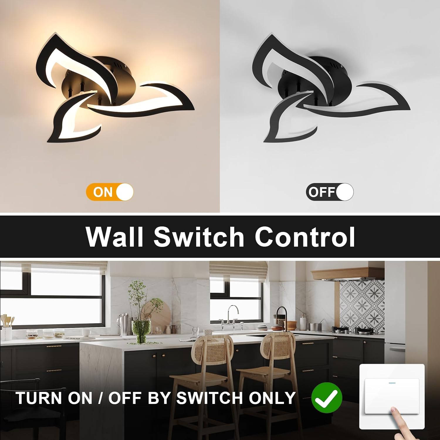 Modern wall sconce with switch control feature, shown on a light gray background.