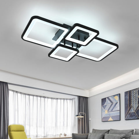 Modern ceiling light fixture in a living room setting