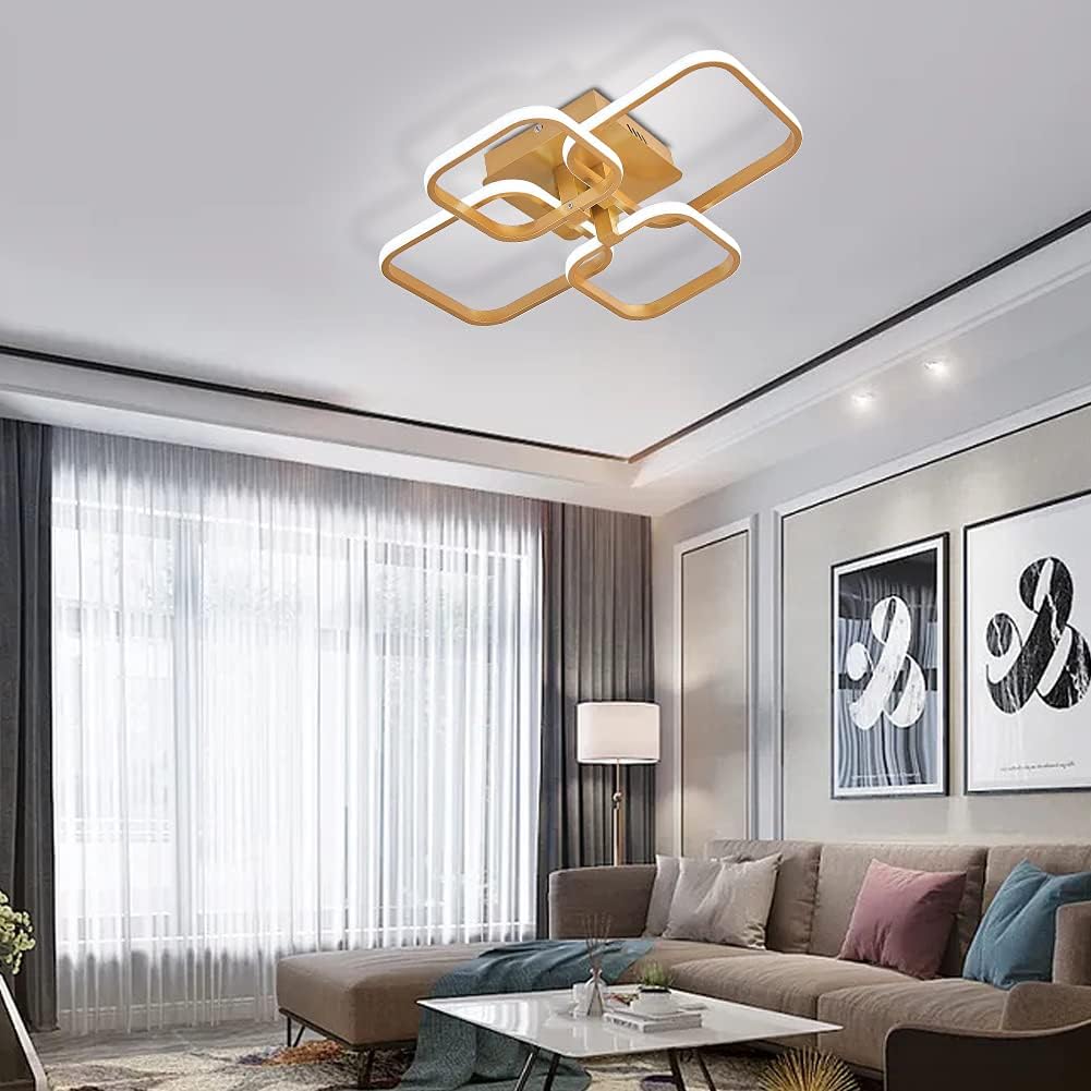 Modern living room with a stylish ceiling light fixture.