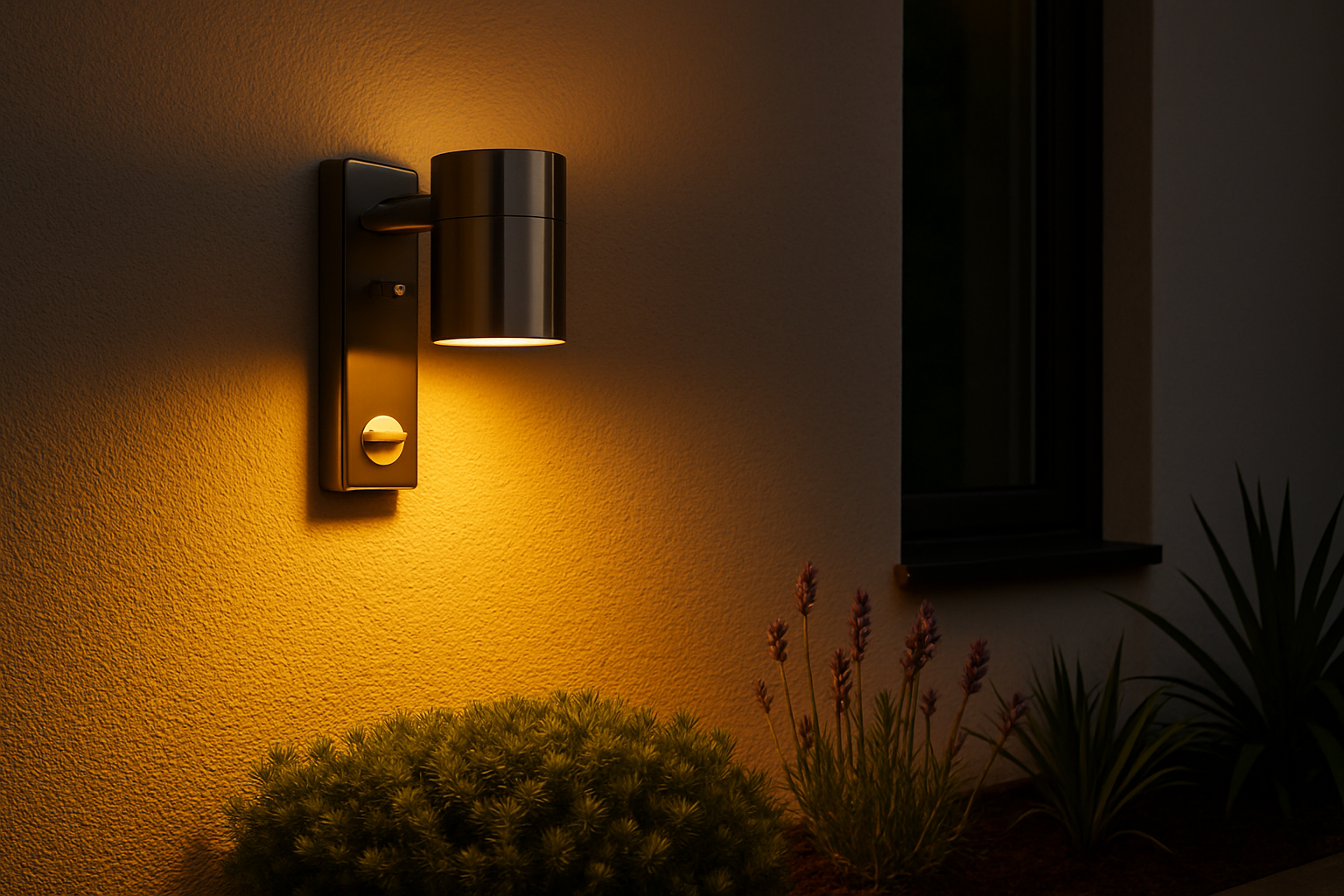 Motion activated LED exterior wall light
