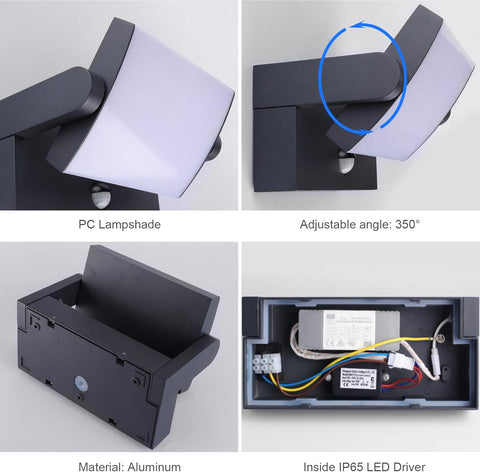 Motion lamp with weatherproof design

