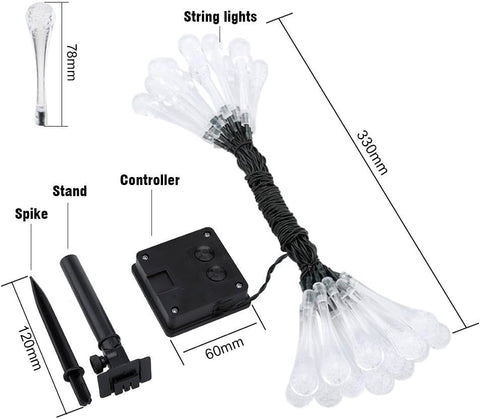 Solar panel with ground stake for icicle fairy lights

