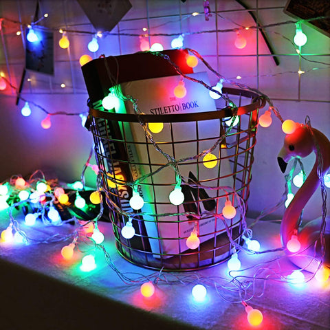String lights used in Christmas home decor

