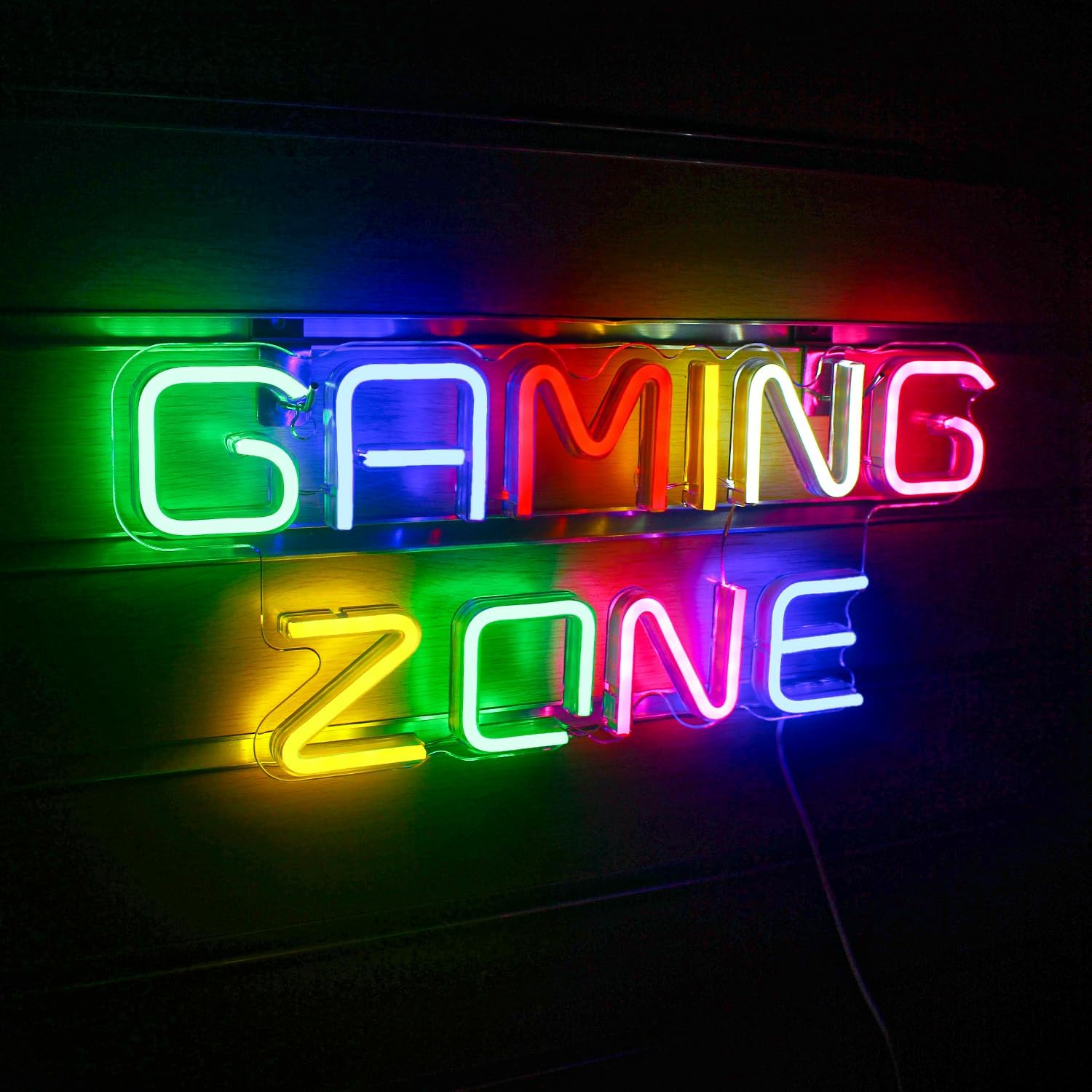 Gaming Zone Neon Light Sign – Colorful LED Game Room Wall Decor