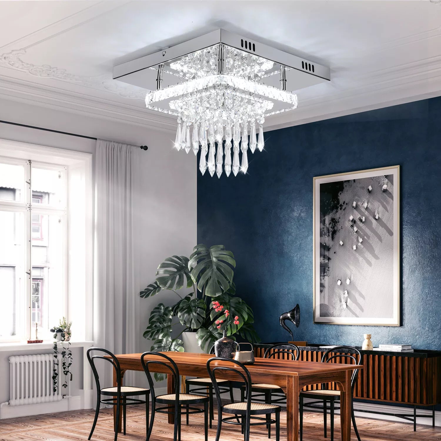 New 30CM Modern LED Crystal Ceiling Light – Upgrade Your Home Today! Square Minimalist Lamp for Living Room & Bedroom.







