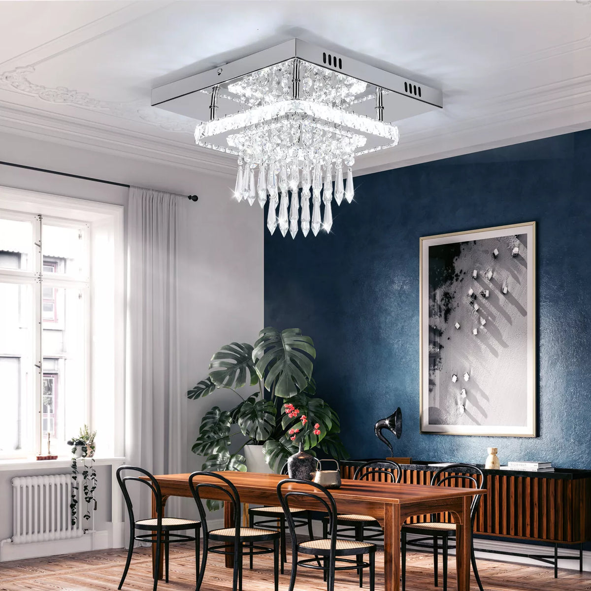 New 30CM Modern LED Crystal Ceiling Light – Upgrade Your Home Today! Square Minimalist Lamp for Living Room & Bedroom.







