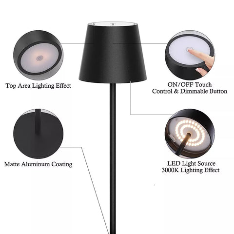 New Cordless Lamp Rechargeable Table Lamp LED Dimmable Lamp Night Light Decor UK