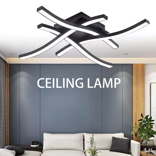 Buy 24W LED Black Dimmable 4 Wave Ceiling Light In UK - Shop Now!