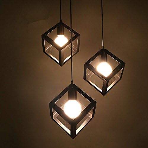 Black 60W Nordic Cube Style Pendant Lamp Shade in UK - Shop Now!