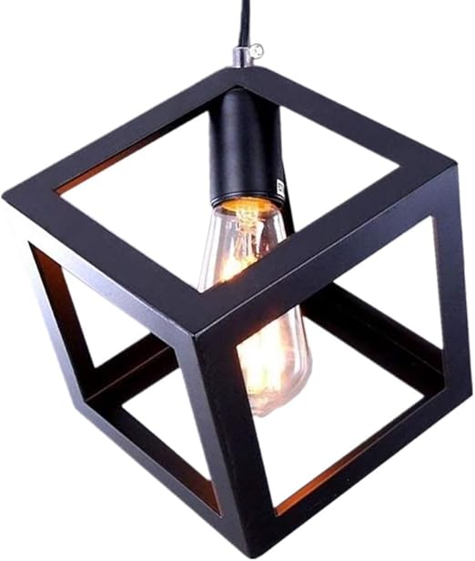 Black 60W Nordic Cube Style Pendant Lamp Shade in UK - Shop Now!