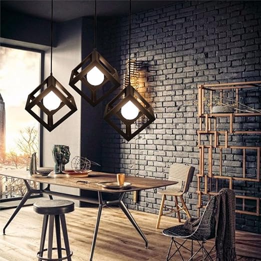 Black 60W Nordic Cube Style Pendant Lamp Shade in UK - Shop Now!
