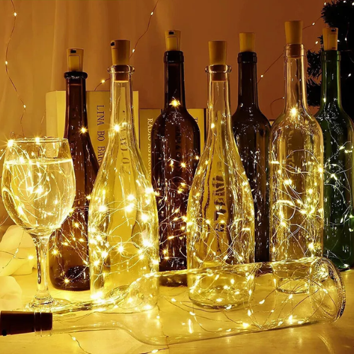New Upgrade Wine Bottle Lights Battery Operated, 2m 20 LED Mini Fairy Lighting Indoor for Party Wedding Christmas Birthday Table Jars DIY Decor(Warm White)