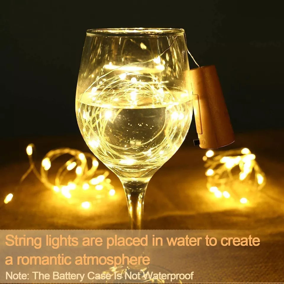 LED fairy lights inside a mason jar, creating a cozy ambiance.

