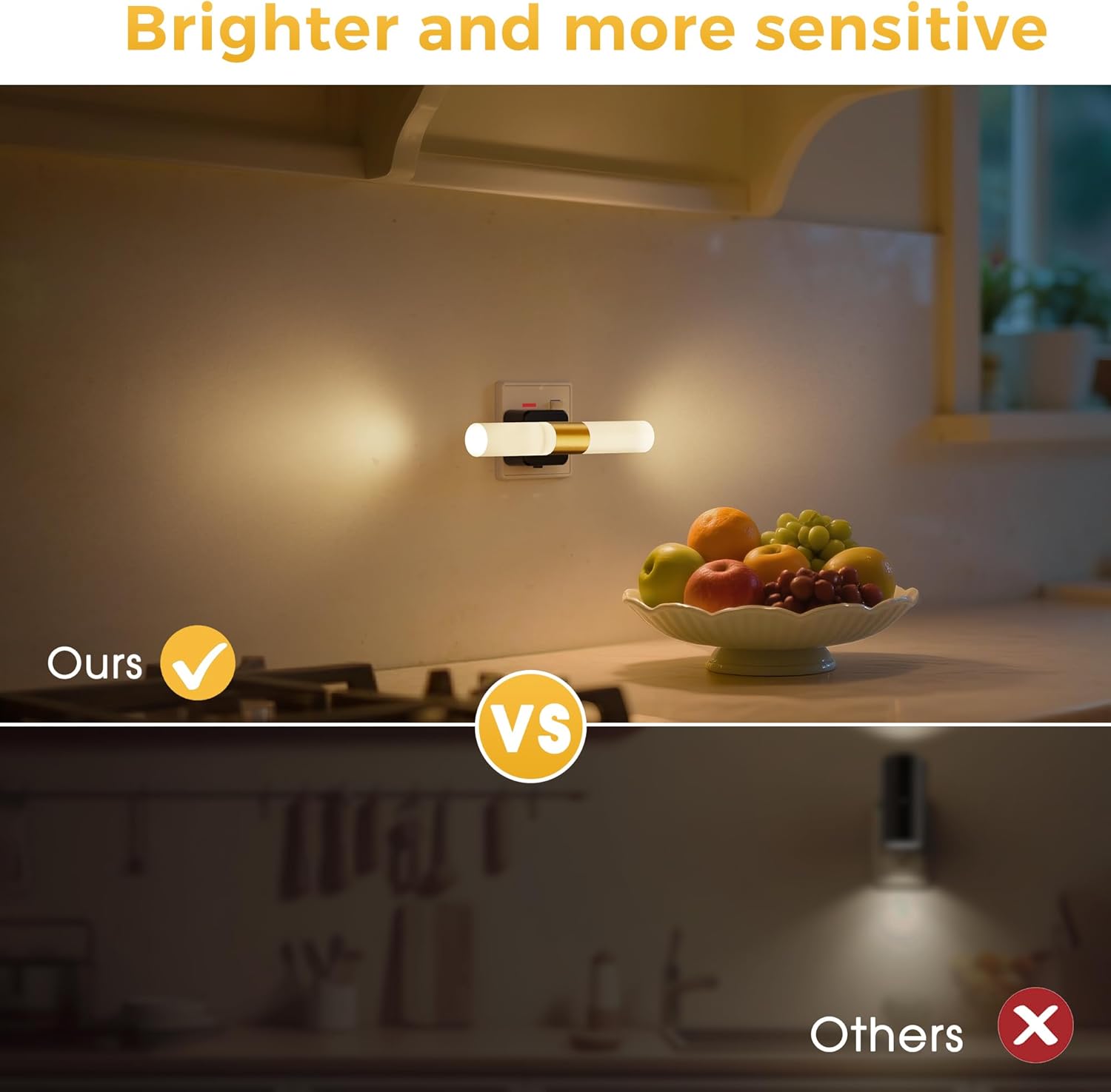 Night lamp with dimmer and sensor

