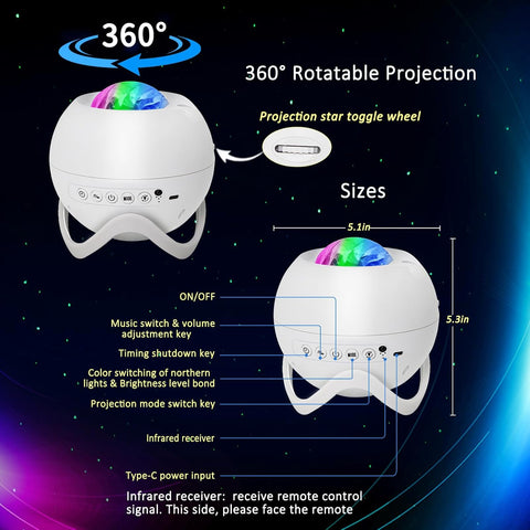 Night light galaxy projector for party atmosphere