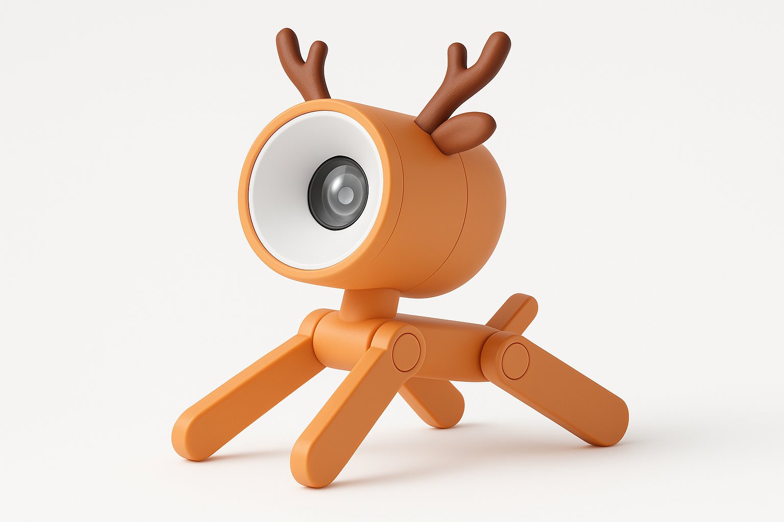 Orange toy with deer antlers on a white background