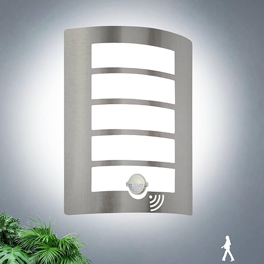 IP44 black outdoor light mounted on garage wall

